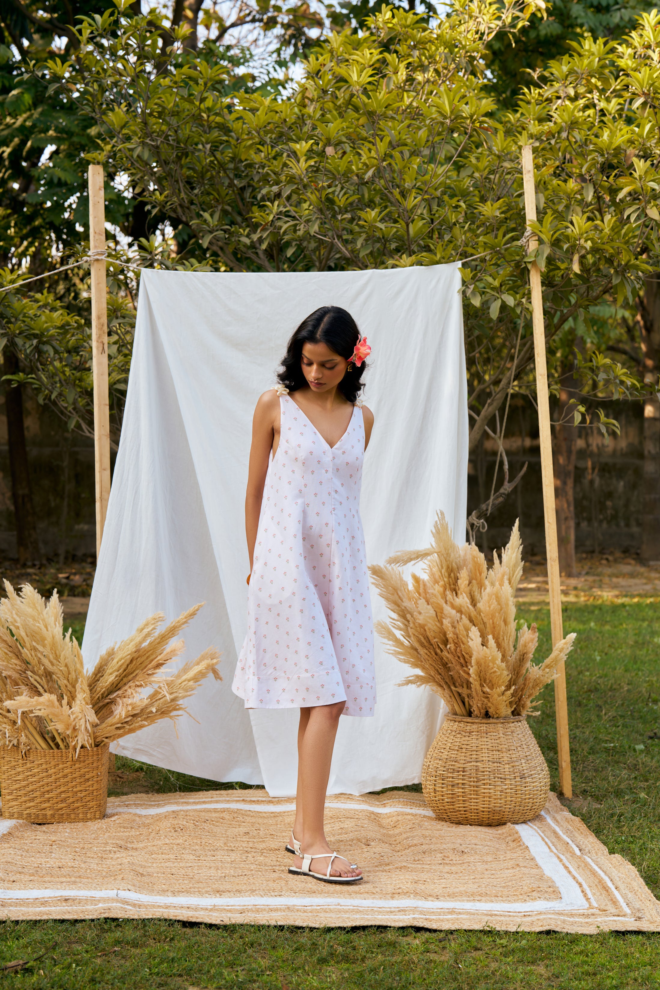 Petticoat Floral Sleeveless Shell Dress
