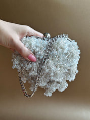 Pearl White Micro Heart Bag