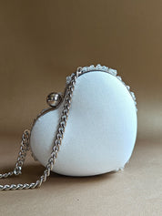 Pearl White Micro Heart Bag