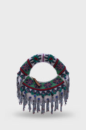 Midnight Cascade Mini Beaded Bag