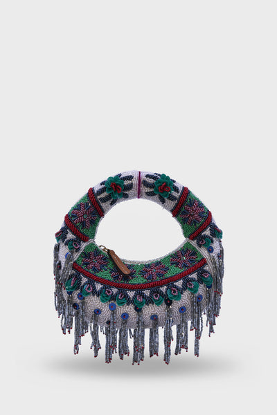 Midnight Cascade Mini Beaded Bag