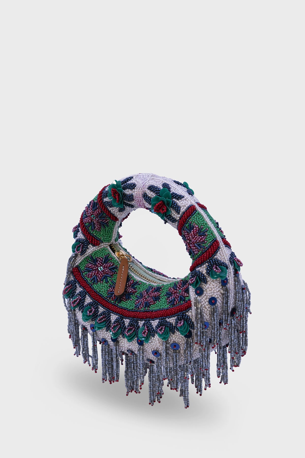 Midnight Cascade Mini Beaded Bag