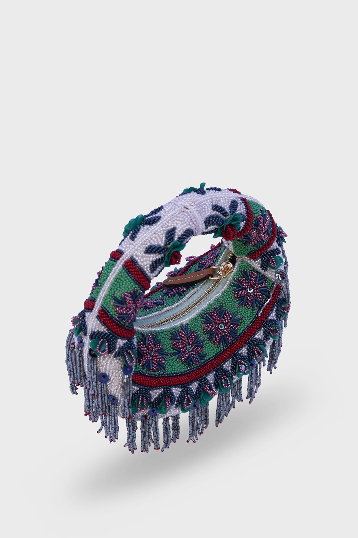 Midnight Cascade Mini Beaded Bag