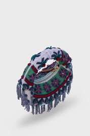 Midnight Cascade Mini Beaded Bag