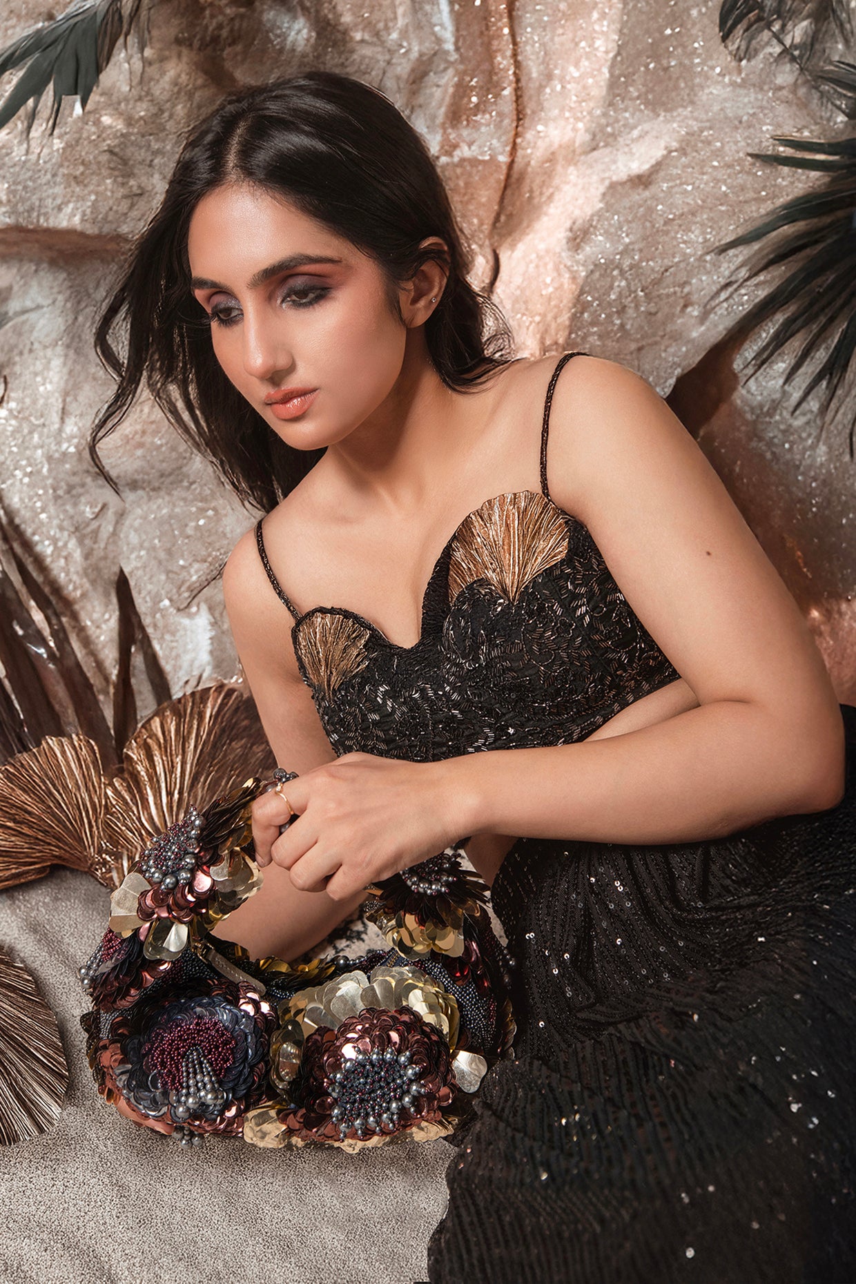 Midnight Gild Luxe Embellished Bag