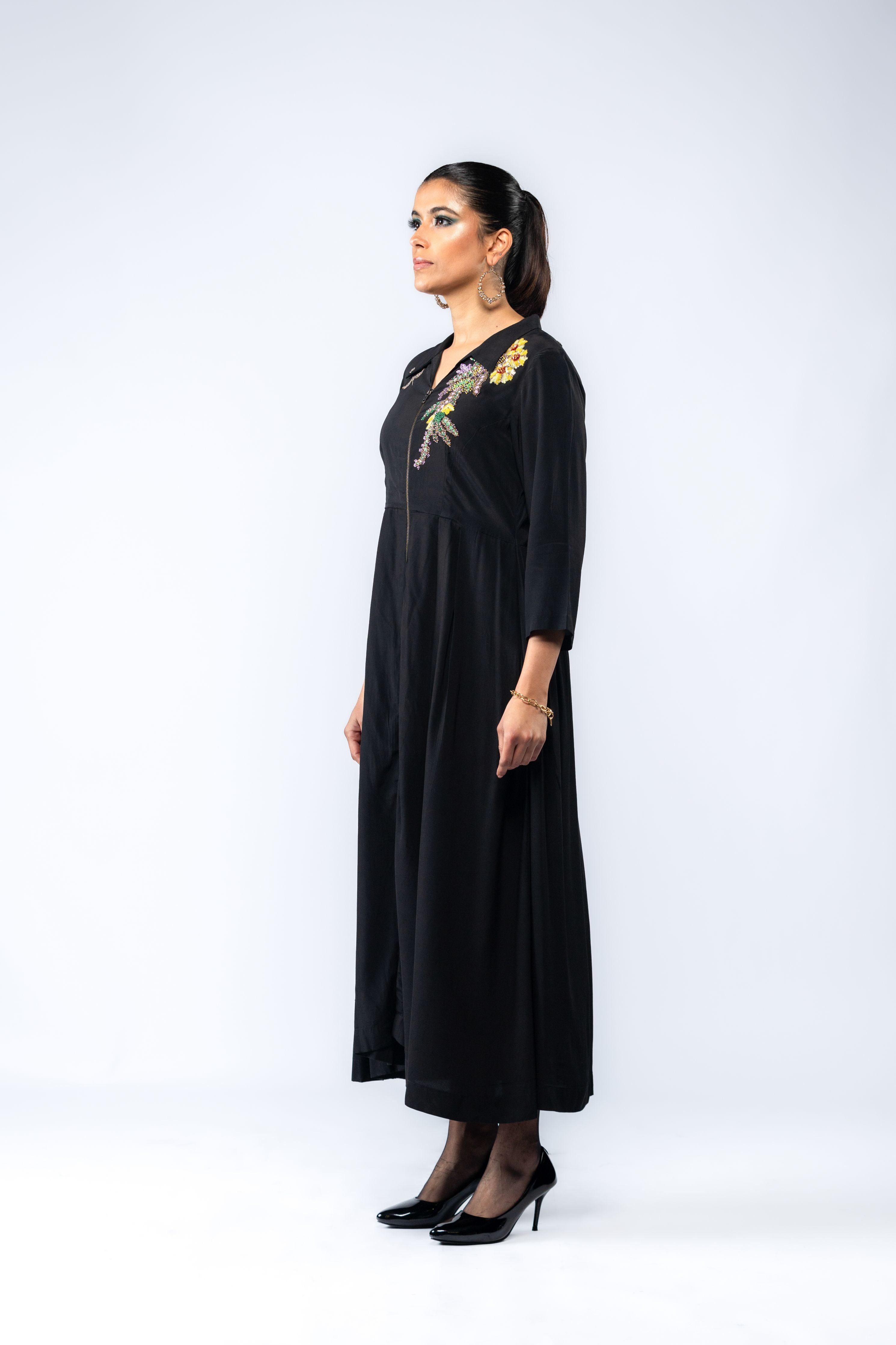 Dress Embellished With Flora Embroidery