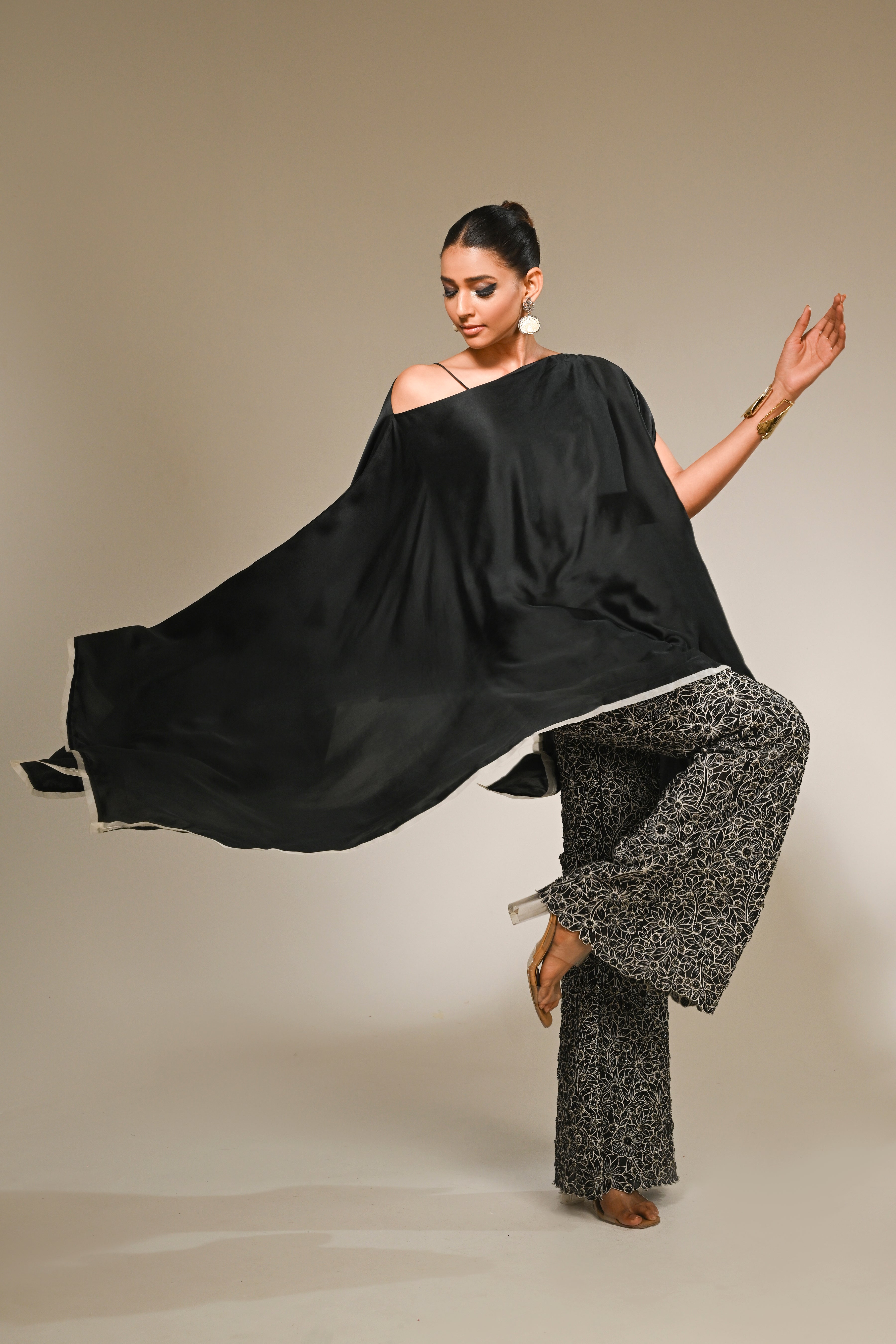 Black Kaftan & Pants Set