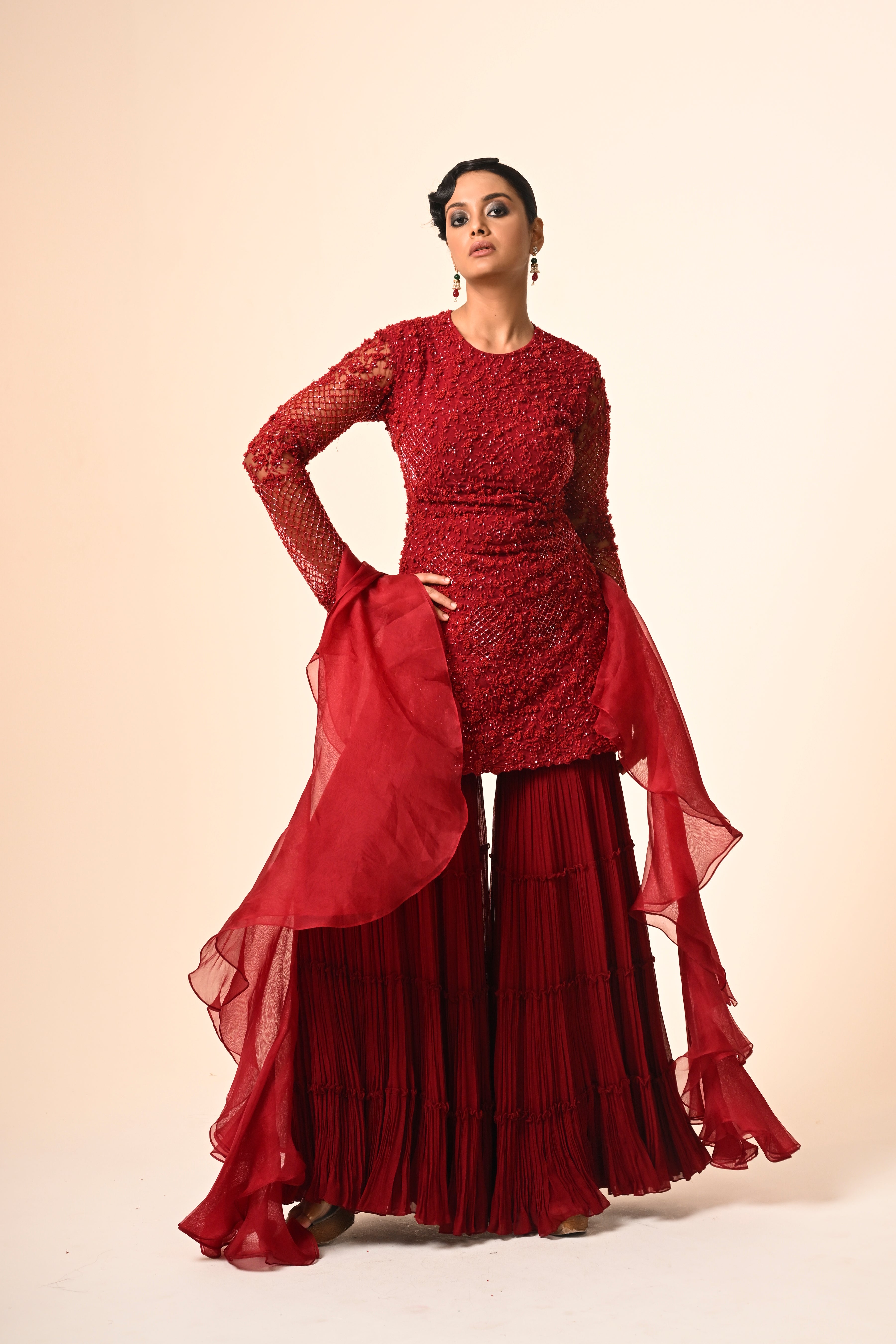 Red Kurta Set