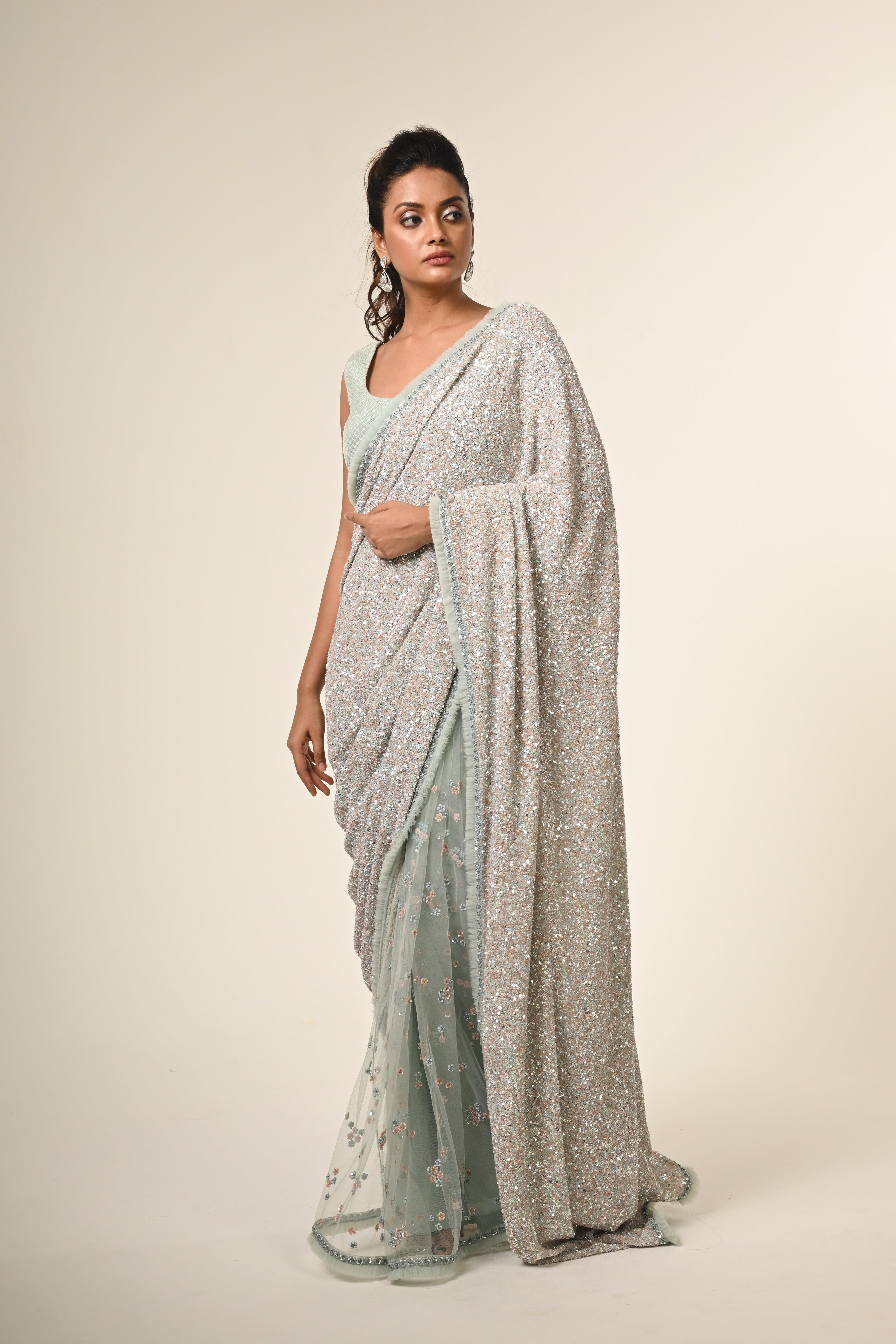 Powder Blue Saree