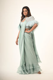 Powder Blue Saree