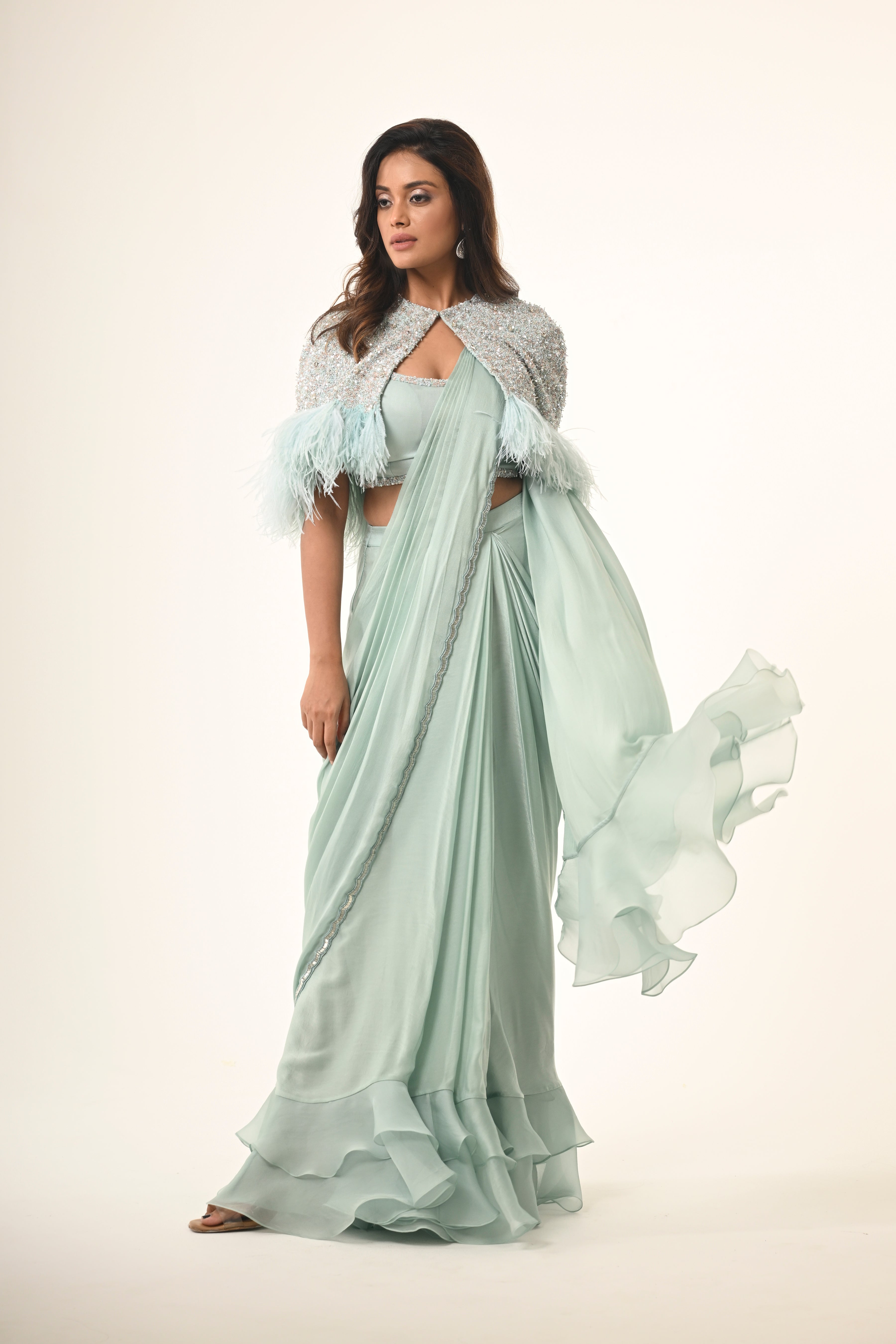 Powder Blue Saree