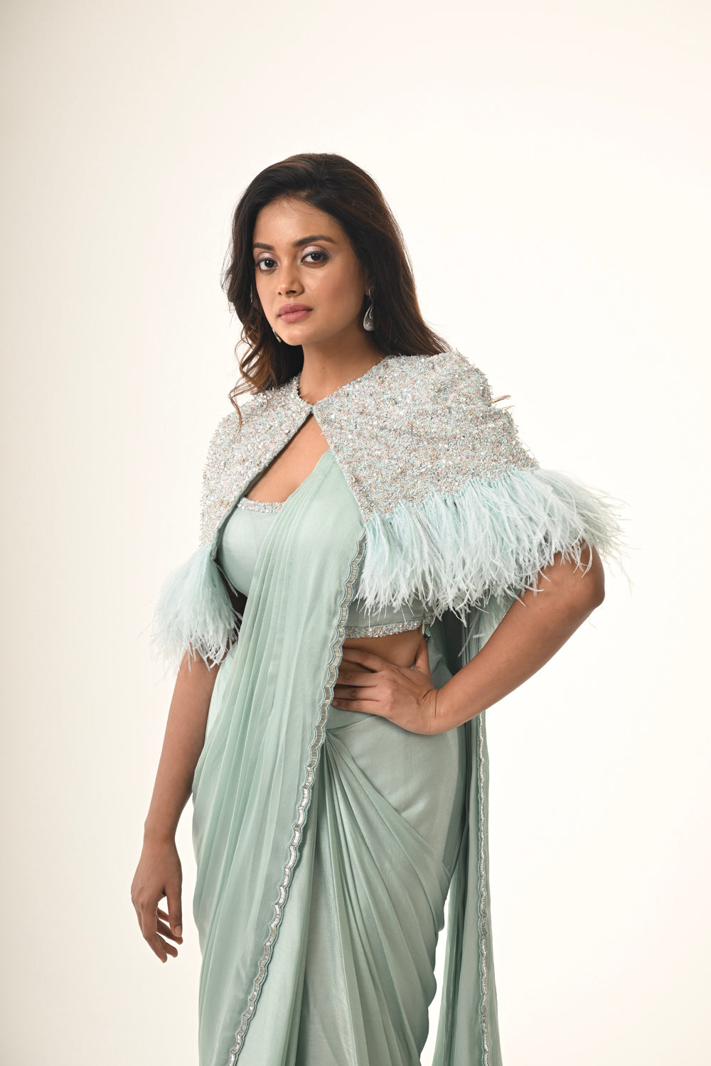 Powder Blue Saree