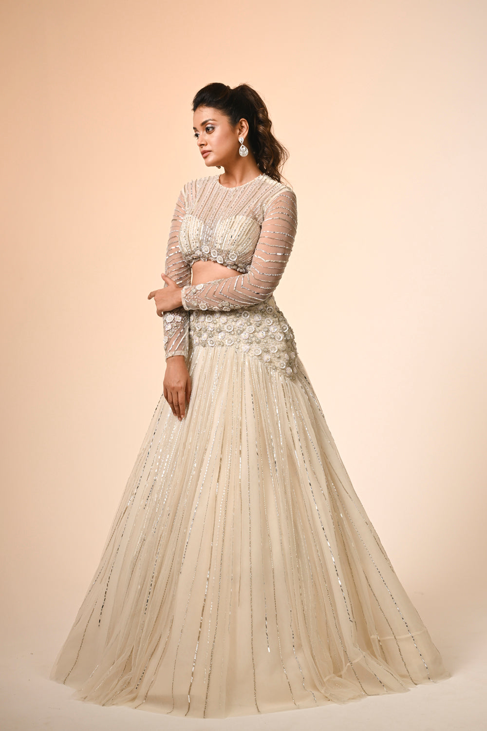 Ivory Lehenga Set