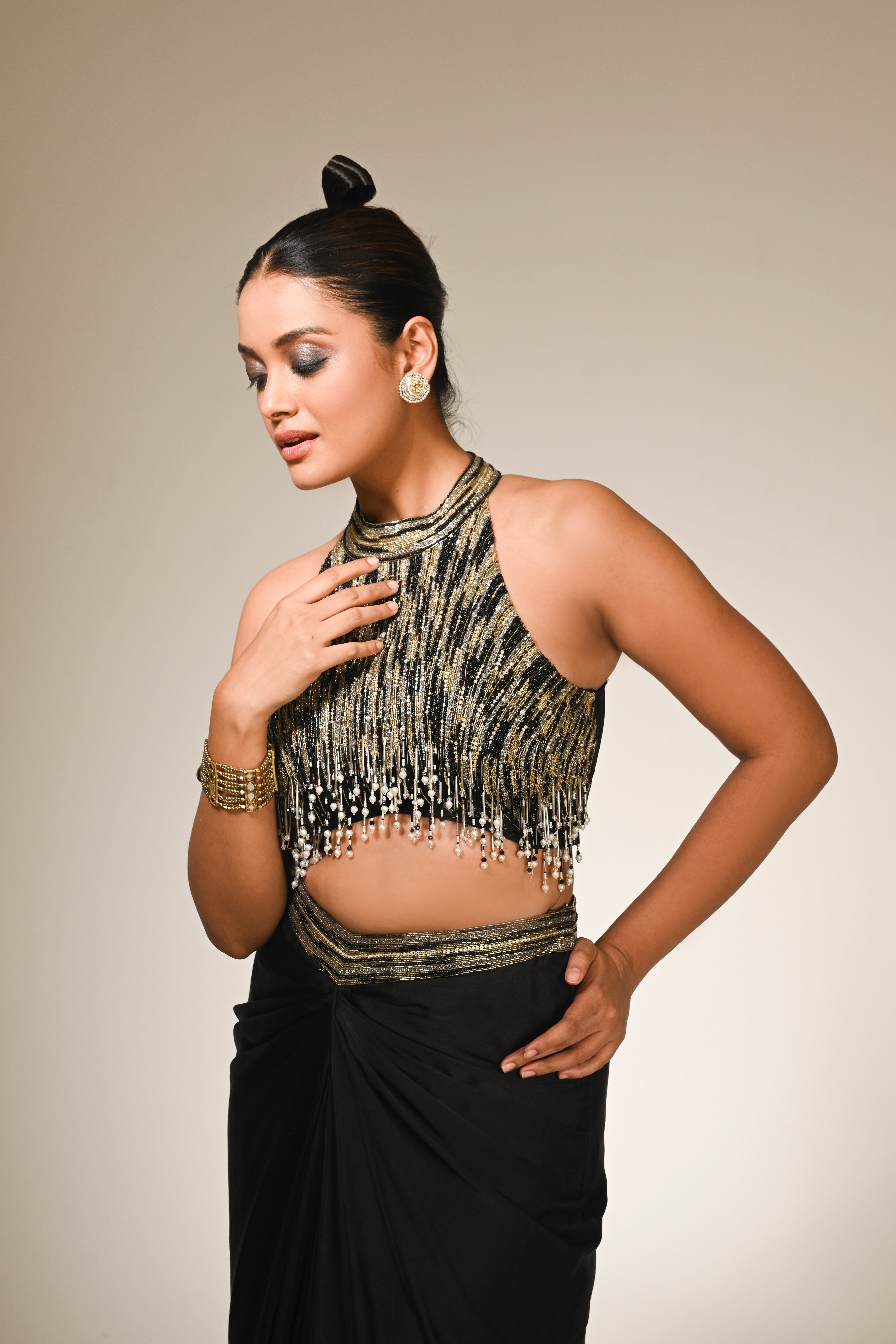 Black Blouse & Skirt Set