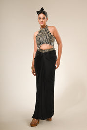 Black Blouse & Skirt Set
