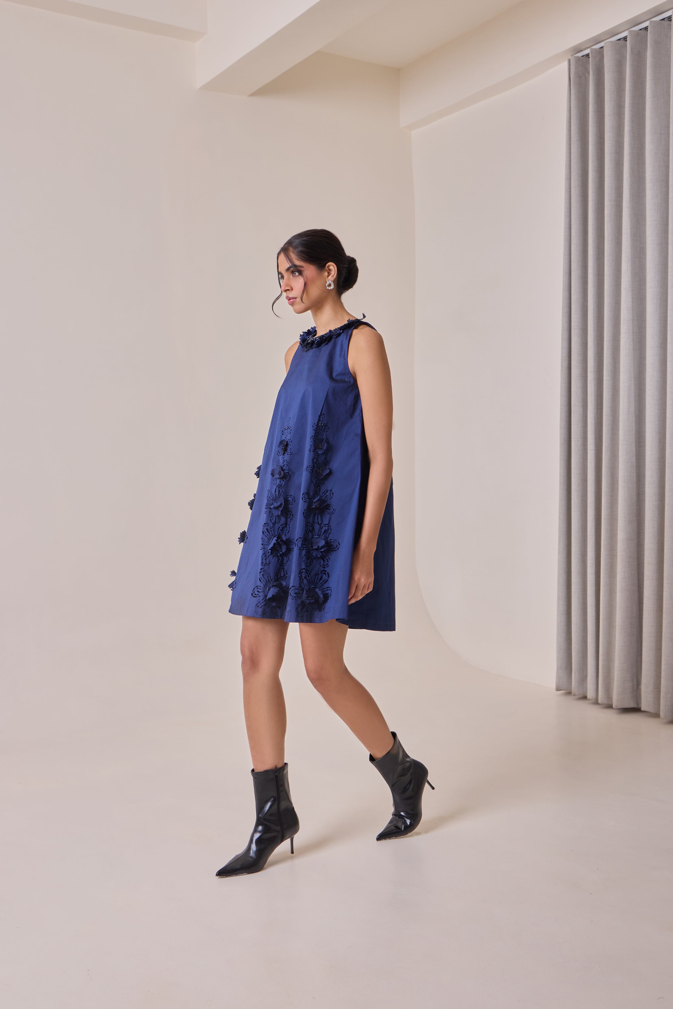 Midnight Art Cut Shift Dress