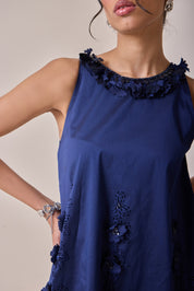 Midnight Art Cut Shift Dress