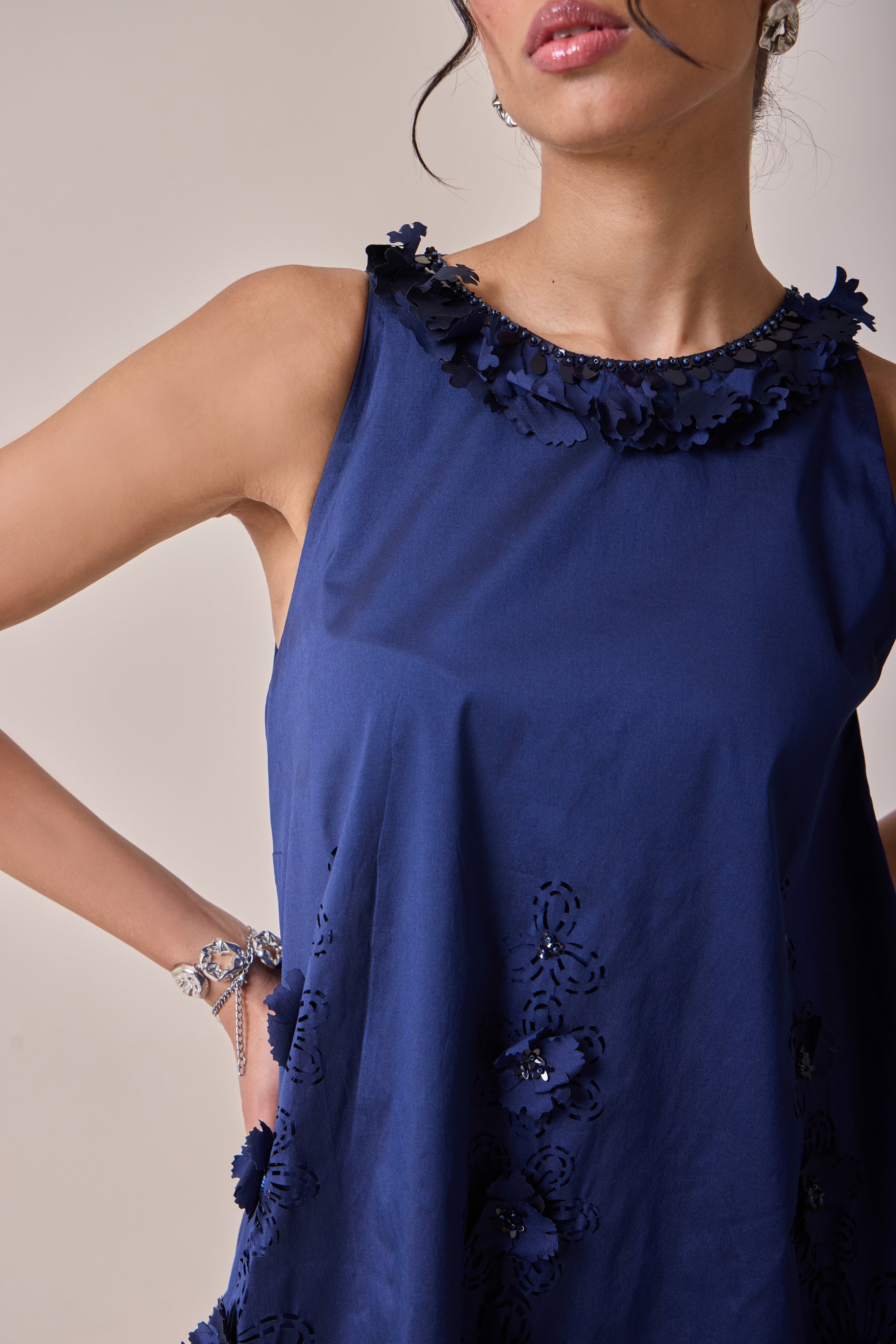 Midnight Art Cut Shift Dress