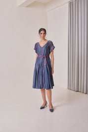 Pink Pop Denim Midi Dress