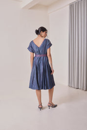 Pink Pop Denim Midi Dress