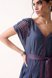 Pink Pop Denim Midi Dress