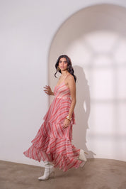 Plum Ruffled Maxi Dress