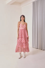 Plum Ruffled Maxi Dress