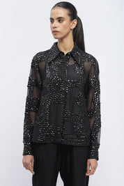 Silk Organza Sequin Shirt