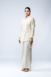 Hand Embroidered Bib With Shirt & Pants
