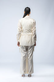 Hand Embroidered Bib With Shirt & Pants