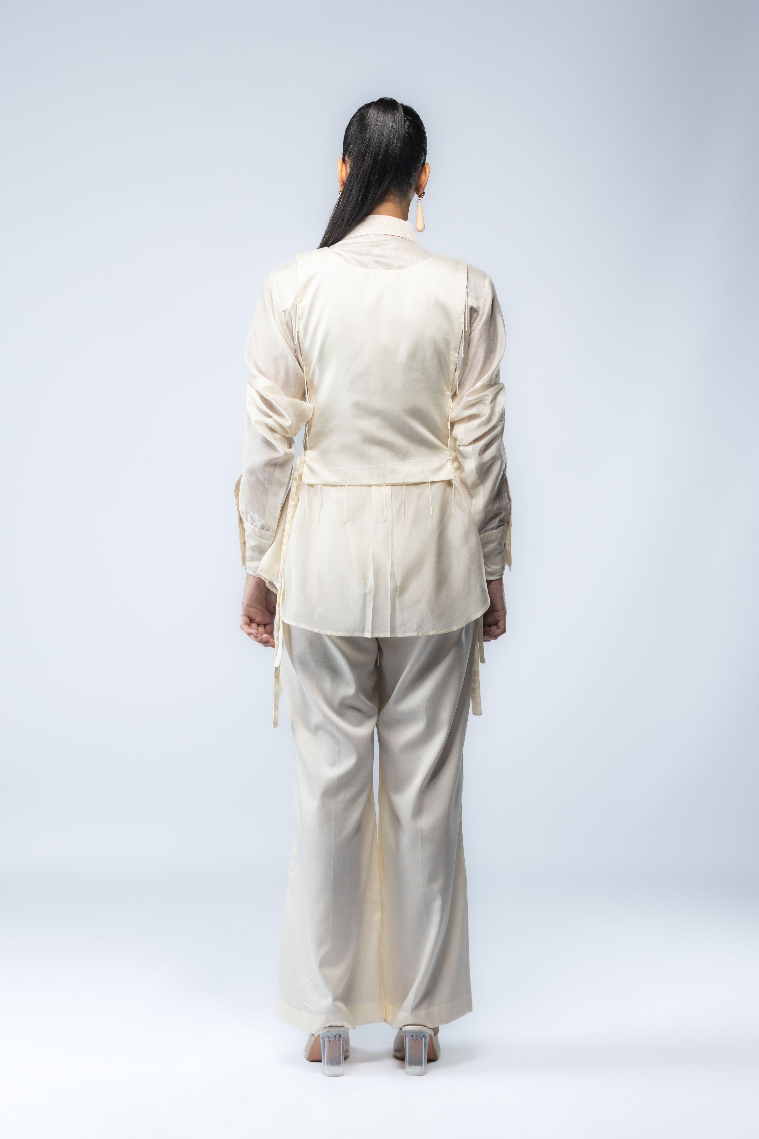 Hand Embroidered Bib With Shirt & Pants