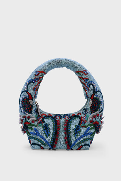 Ocean Crest Embellished Beaded Bag
