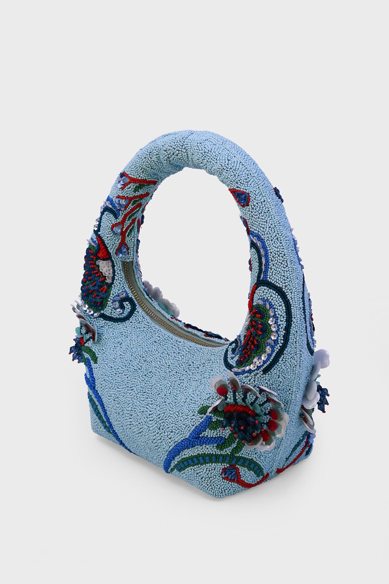 Ocean Crest Embellished Beaded Bag