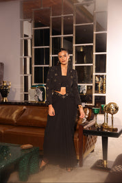 Zayna Blazer & Draped Skirt Set