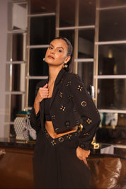 Zayna Blazer & Draped Skirt Set
