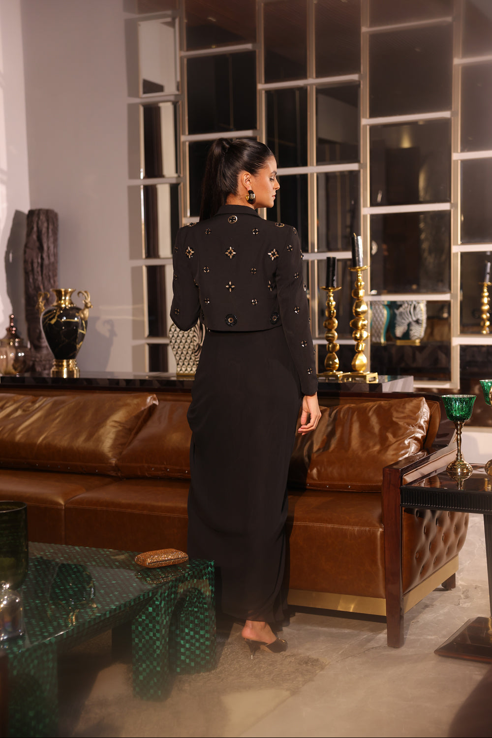 Zayna Blazer & Draped Skirt Set