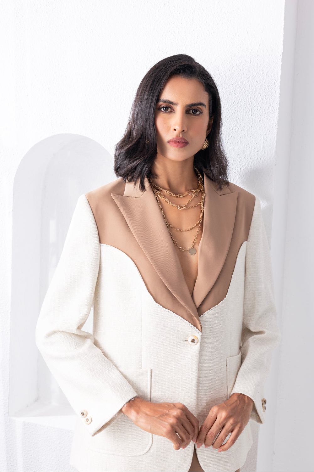 Khakhi Blazer & Pant Set
