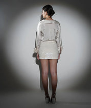 Pearl Ivory Sequin Mini Skirt