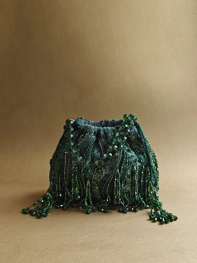 Bottle Green Pouch Bag