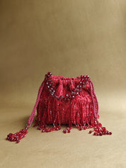 Crimson Red Pouch Bag