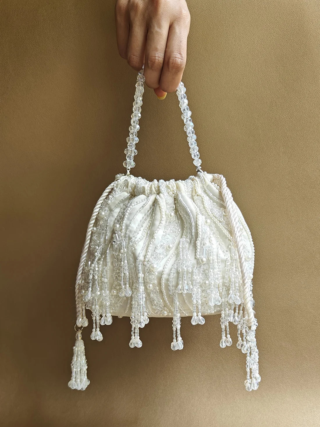 Pearl White Pouch Bag