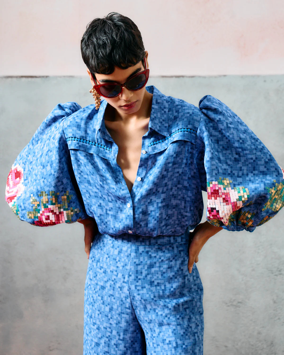 Capri Ballon Shirt Blue