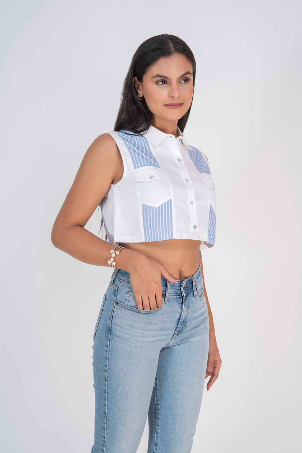 The Striped Cropped Shirt