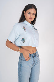 The Aqua Cropped Shirt