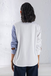 Denim Mix Material Shirt