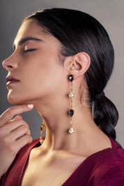 Paradise Dangler Earrings White Crystals