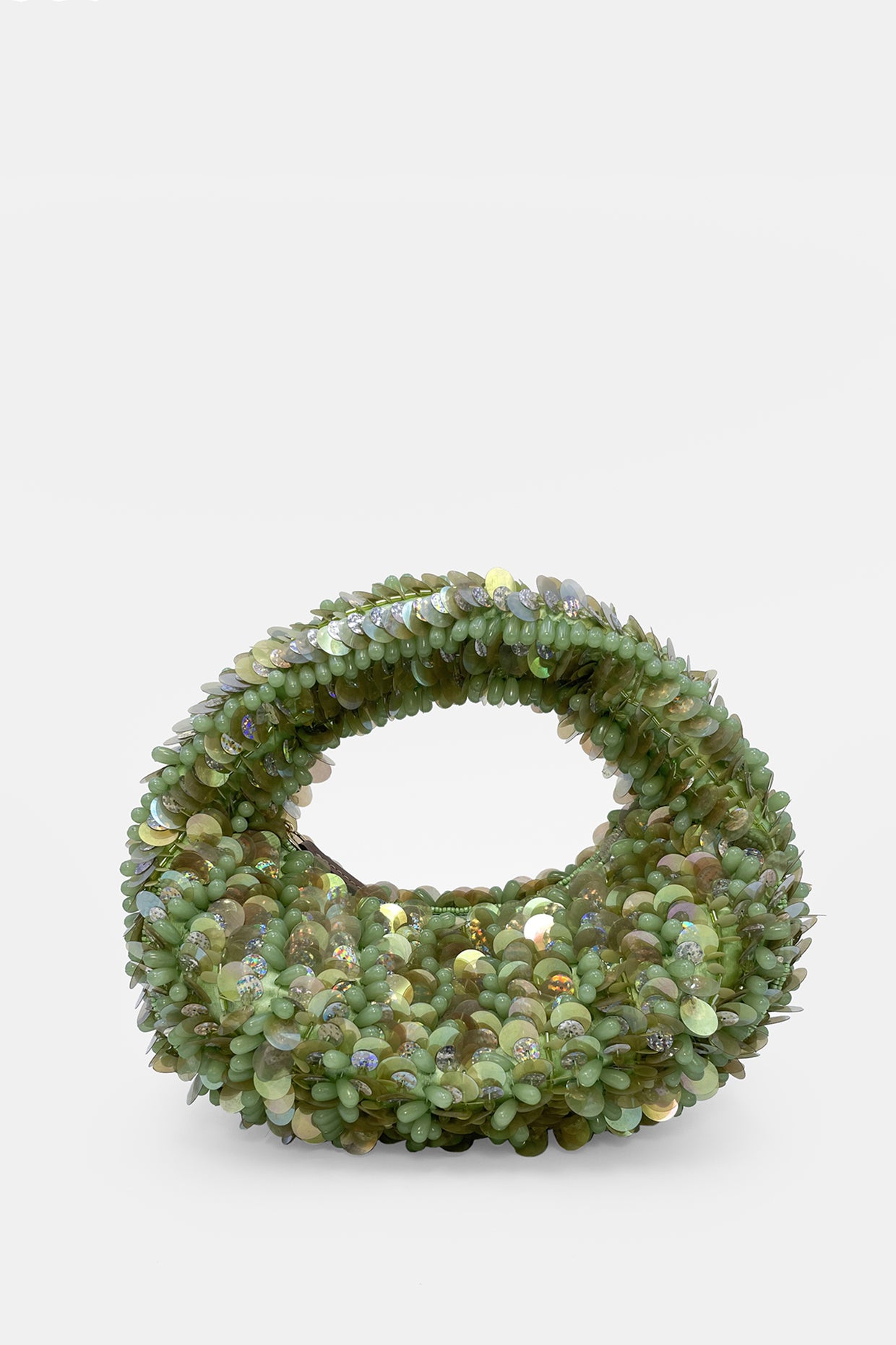 Pistachio Bloom Luxe Embellished Beaded Bag