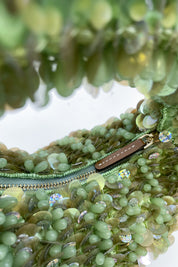 Pistachio Bloom Luxe Embellished Beaded Bag