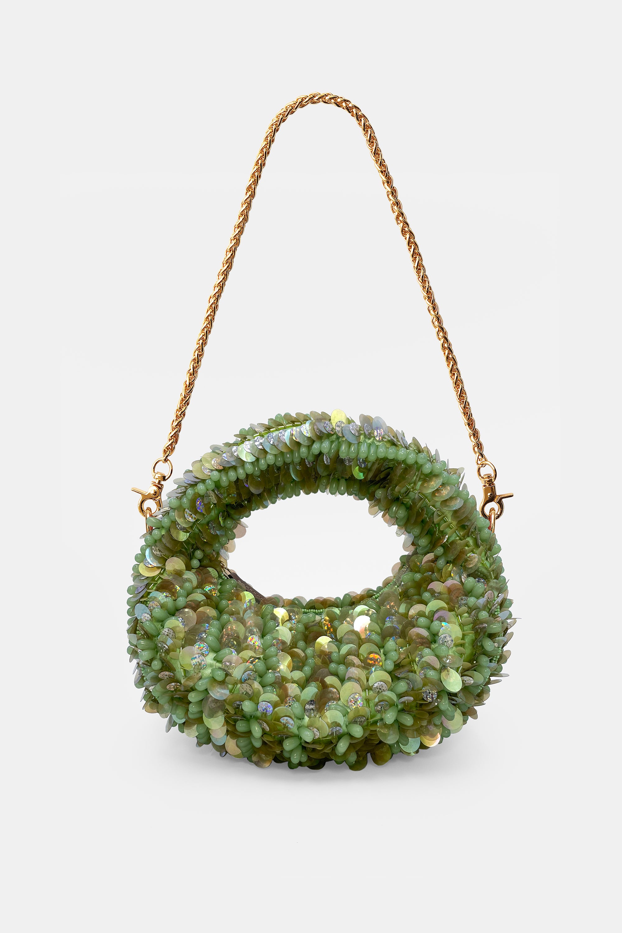 Pistachio Bloom Luxe Mini Beaded Bag