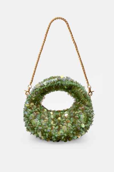 Pistachio Bloom Luxe Mini Beaded Bag